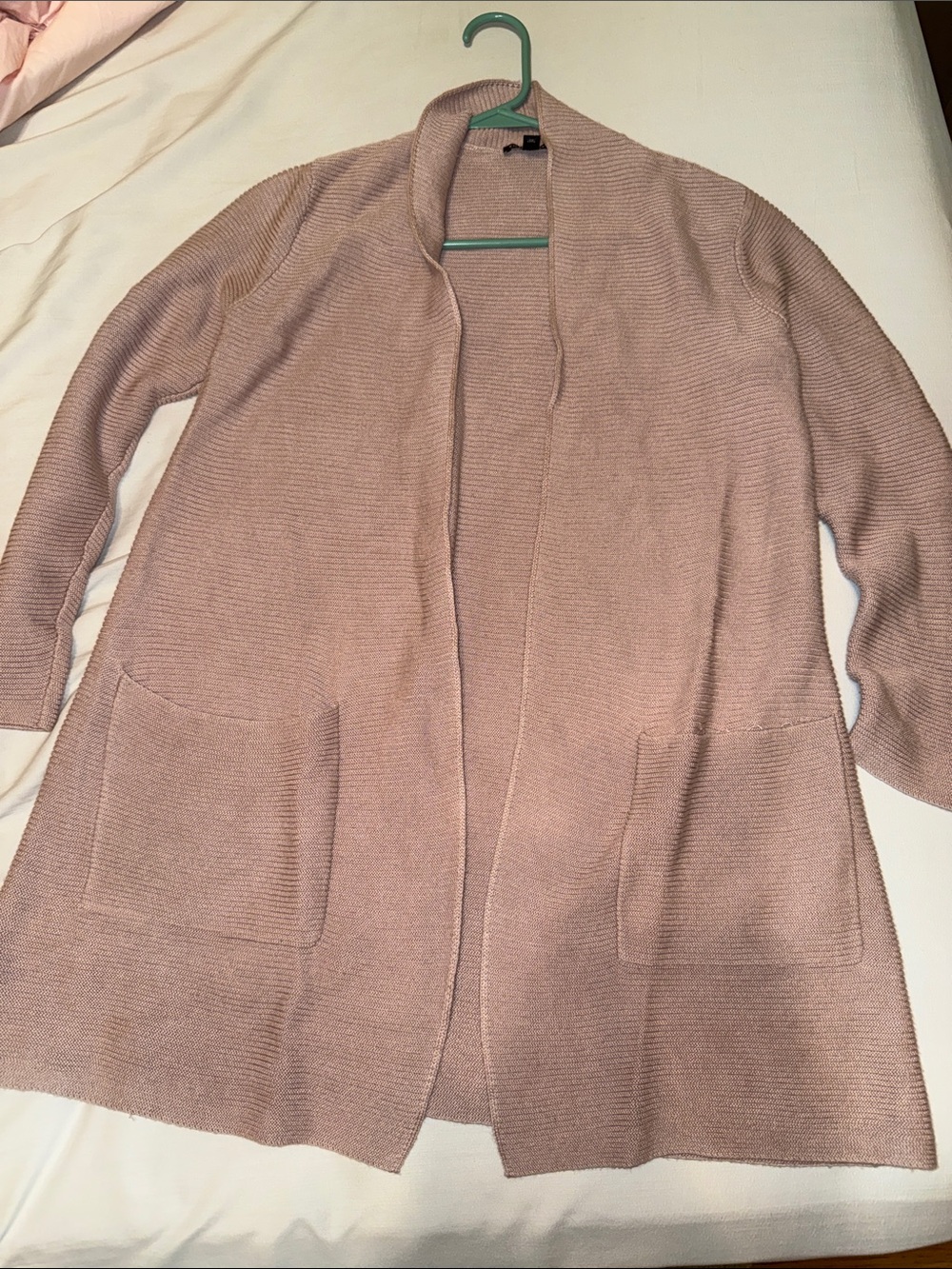 PRICE DROP dusty pink Cashmere and Silk long cardigan